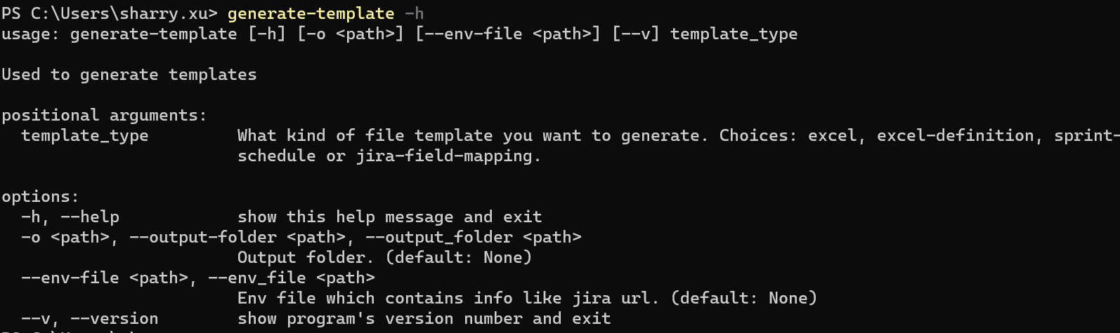 generate-template-command